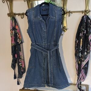 Dear John denim Dress with Collar and Tie Front